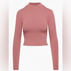 ARITZIA Babaton Dusty Rose Long Sleeve Mock Neck Crop Top